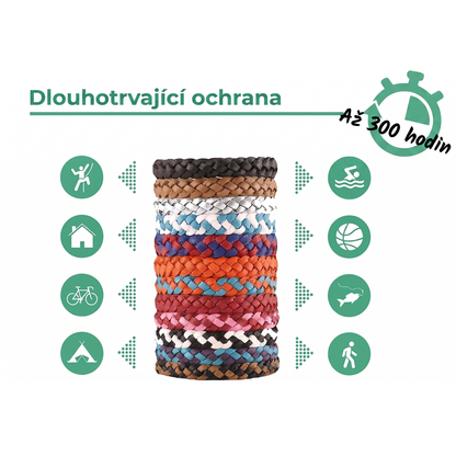 Dlouhotrvající ochrana až 300 hodin — náramek proti komárům Cosiora