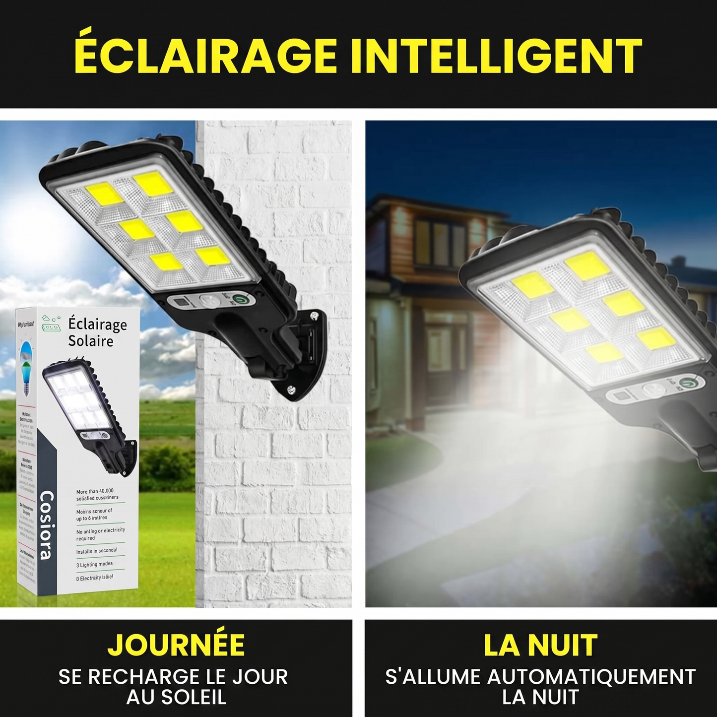 Lampe Solaire Extérieure Détecteur de Mouvement