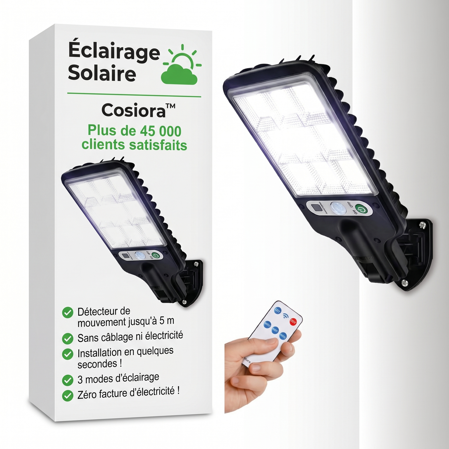Lampe Solaire Extérieure Détecteur de Mouvement