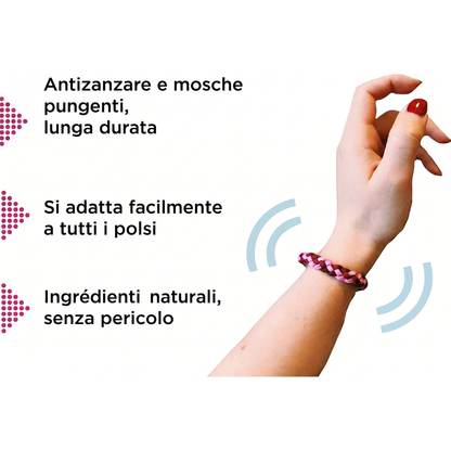 Antizanzare, si adatta a tutti i polsi, ingredienti naturali — Cosiora