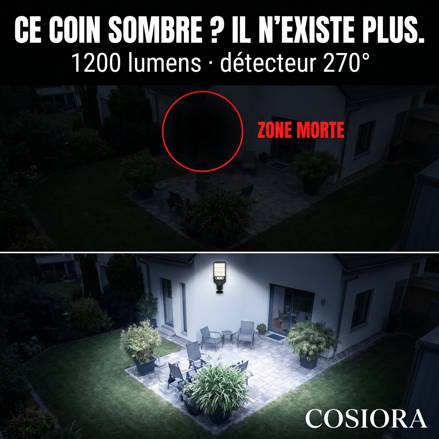 Lampe Solaire Extérieure Détecteur de Mouvement