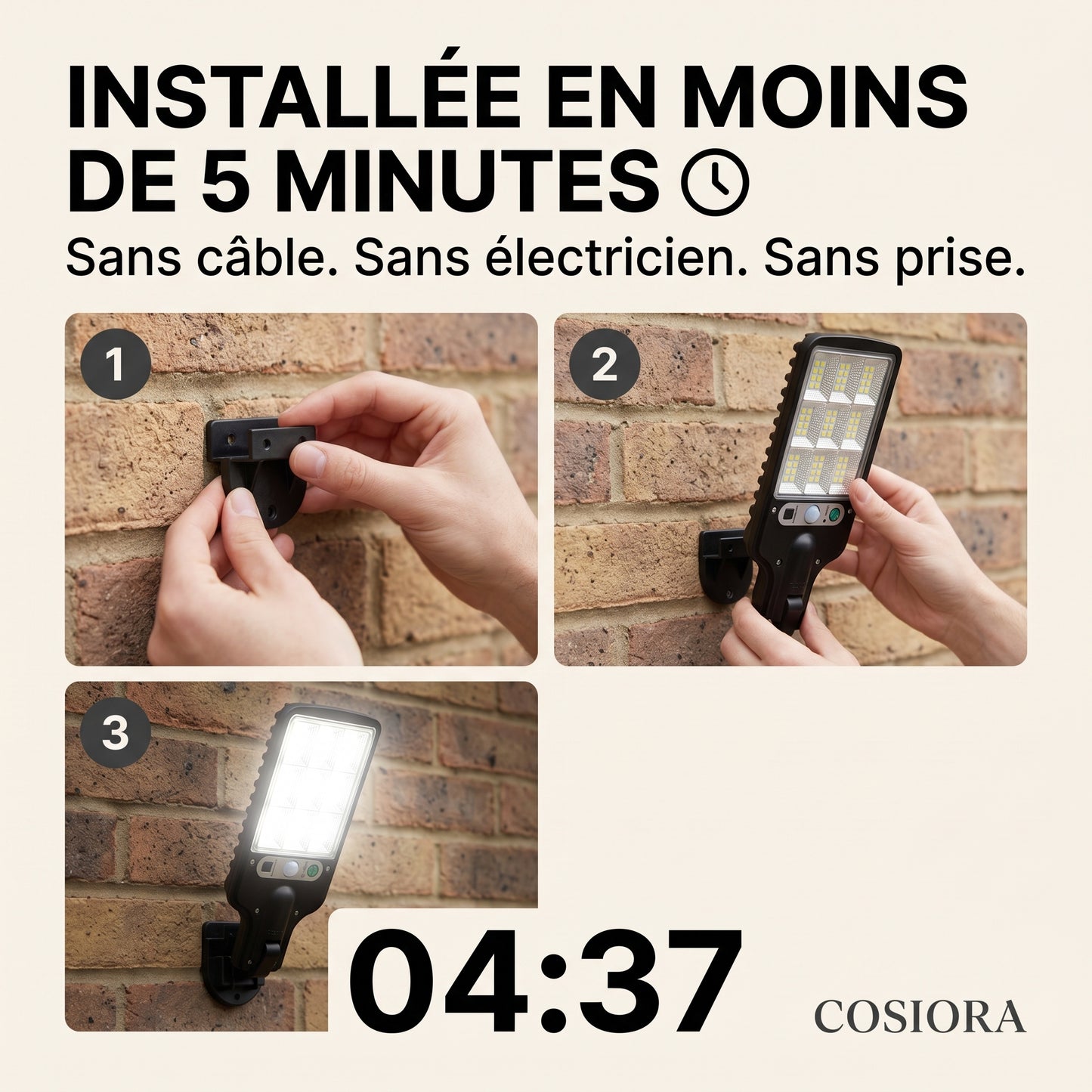 Lampe Solaire Extérieure Détecteur de Mouvement