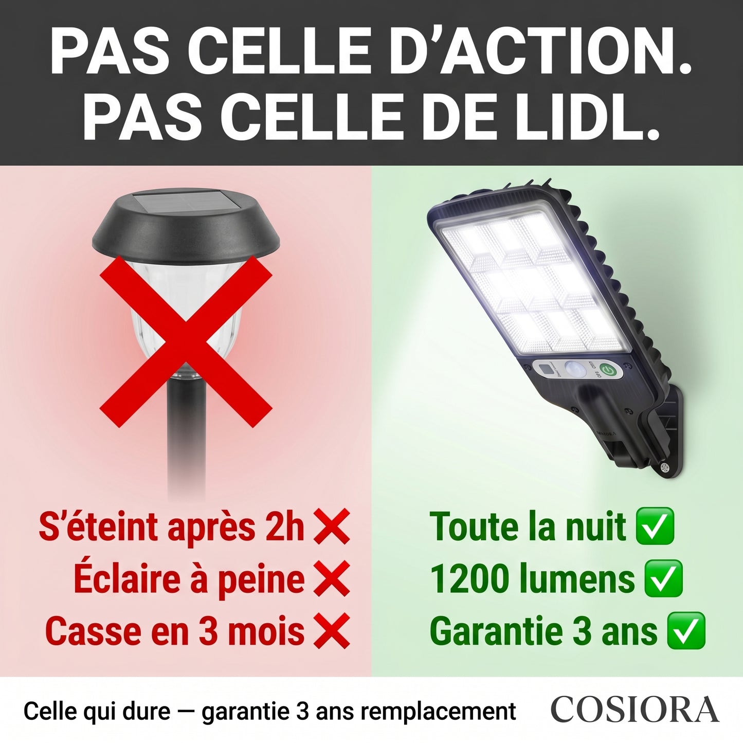 Lampe Solaire Extérieure Détecteur de Mouvement