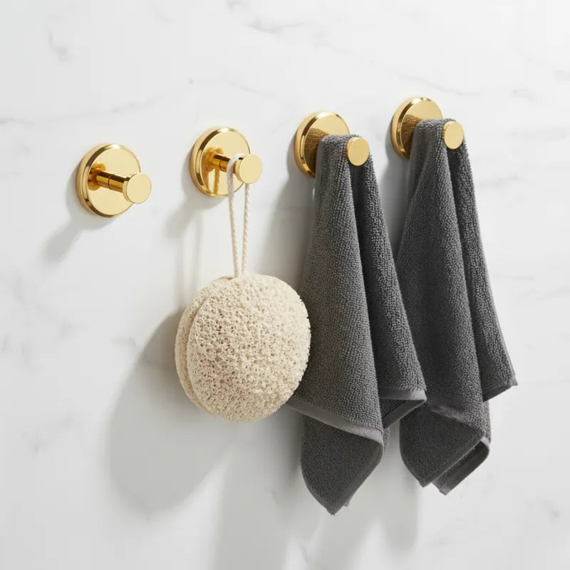 crochets muraux ventouse or brillant décoration