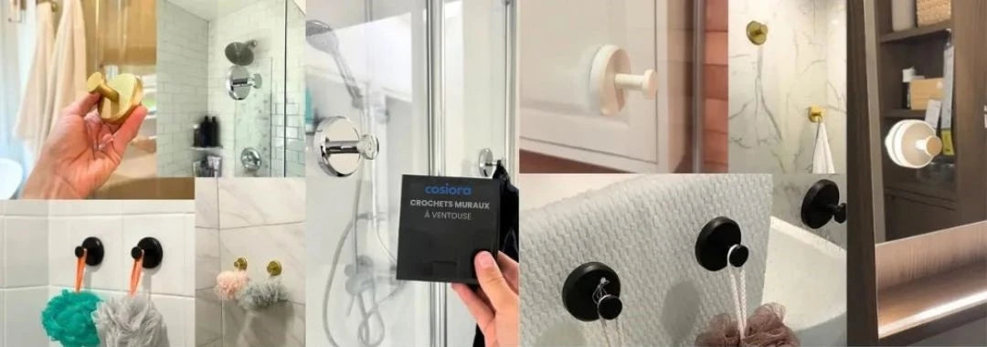 crochets muraux ventouse utilisés partout dans la maison