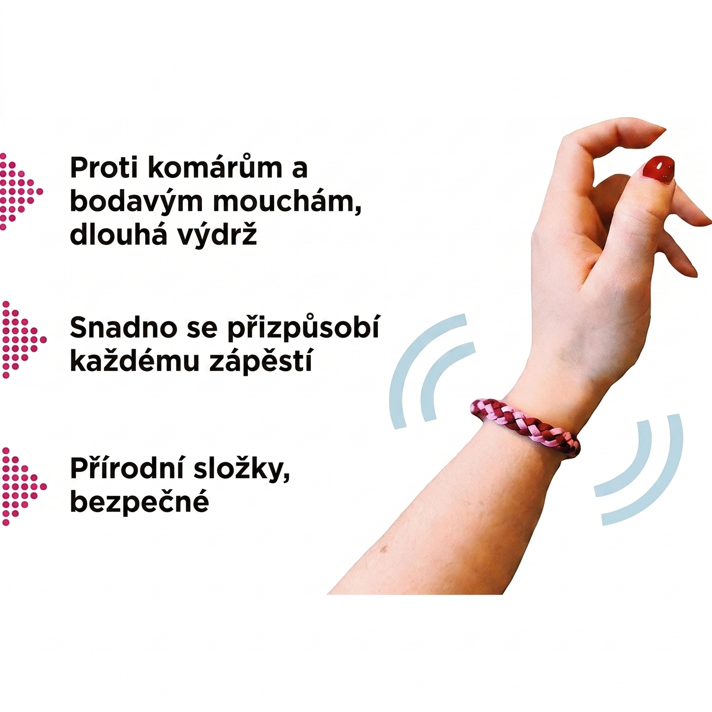 Proti komárům, přizpůsobí se každému zápěstí, přírodní složky — Cosiora