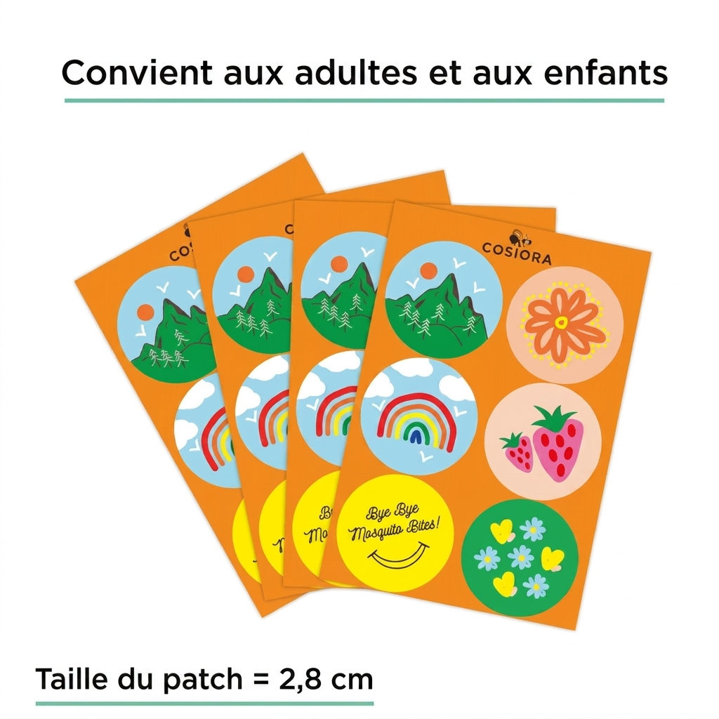 Patchs anti-moustique Cosiora convient aux adultes et aux enfants — taille 2,8 cm