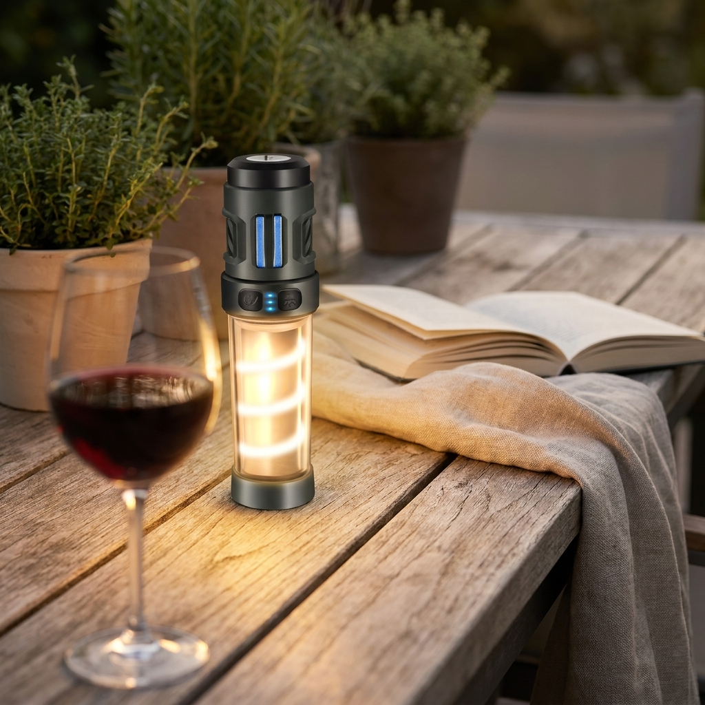 lampe camping anti moustique ambiance extérieur terrasse