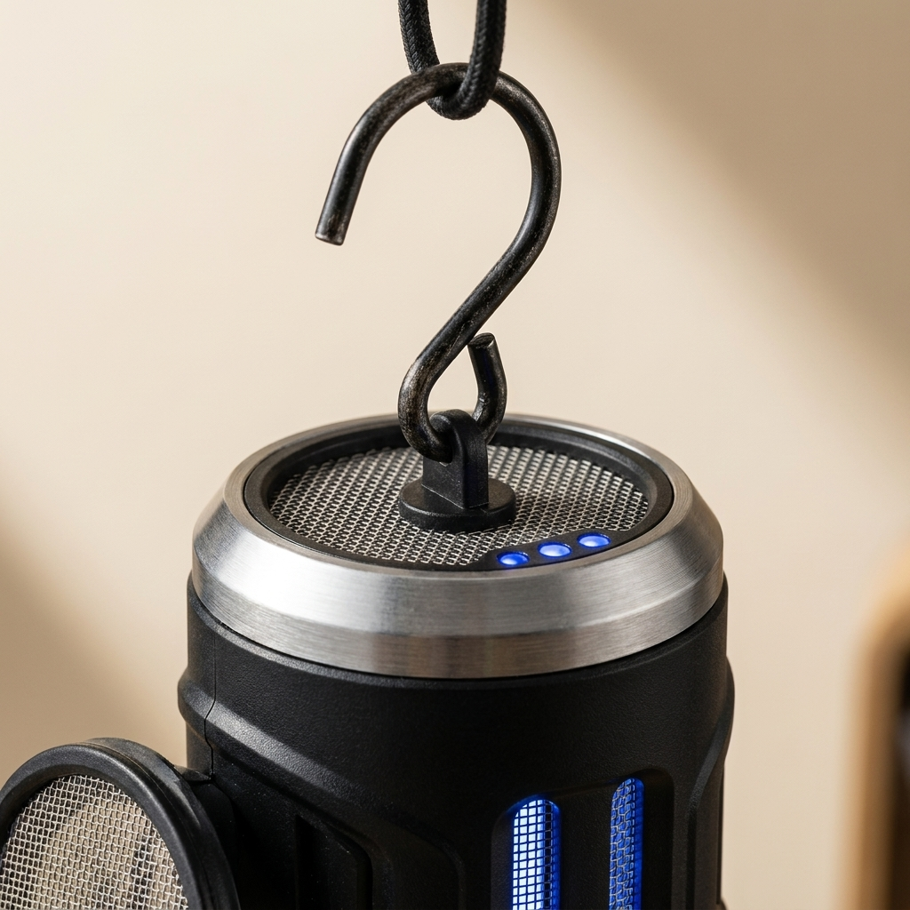 lampe anti moustique camping crochet suspension intégré