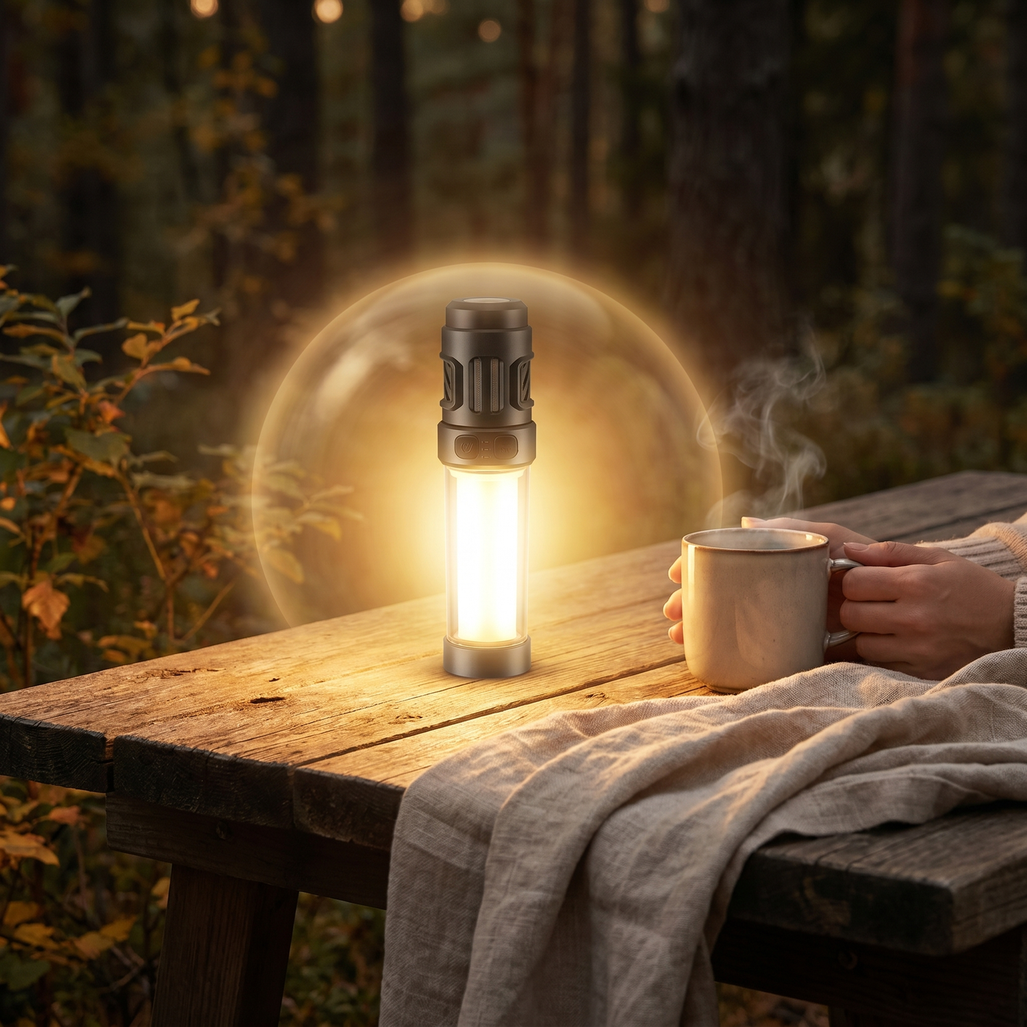 lampe camping rechargeable lumière chaude extérieur