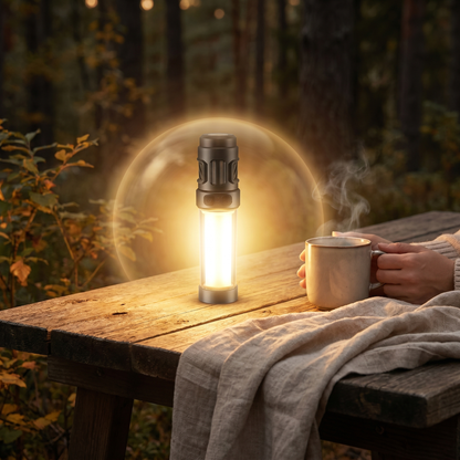 lampe camping rechargeable lumière chaude extérieur