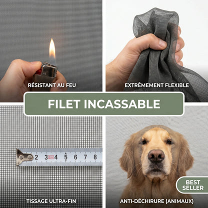 Filet moustiquaire incassable résistant au feu et flexible - Cosiora