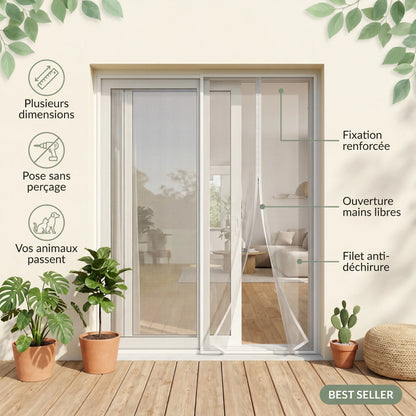 Moustiquaire porte magnétique - vos animaux passent librement - Cosiora